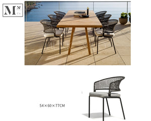 mexa chair. outdoor dining chair. indoor dining chair