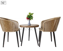 Load image into Gallery viewer, natura dining chair woven in pe rattan 55cm round  table + 2 chairs  natural
