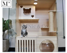 Load image into Gallery viewer, pawspals nonopets natural wooden cats castle.  cats wooden bed
