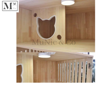 Load image into Gallery viewer, pawspals nonopets natural wooden cats castle.  cats wooden bed
