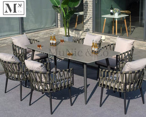 sloan outdoor dining set in rope weave