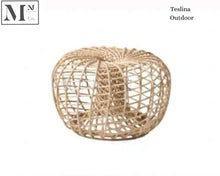 Load image into Gallery viewer, teslina outdoor sofa small side table (60cm) / natural rattan color ( light grey cushions)
