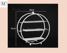 Load image into Gallery viewer, high tea display set.  deliver in 12 days. cakes and pastry display round tier white
