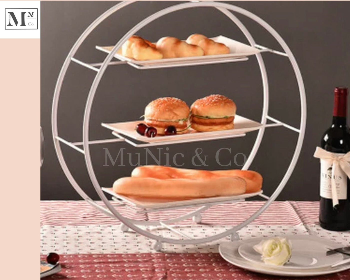 high tea display set.  deliver in 12 days. cakes and pastry display