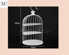 Load image into Gallery viewer, high tea display set.  deliver in 12 days. cakes and pastry display birdcage white
