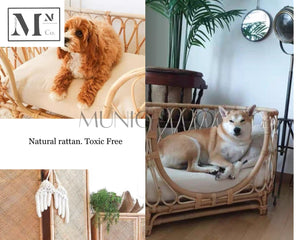 pawspals all natural rattan bed for dogs and cats.  pets rattan bed