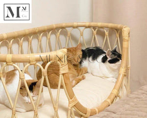 pawspals all natural rattan bed for dogs and cats.  pets rattan bed