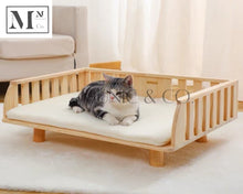 Load image into Gallery viewer, pawspals nonopets natural wooden bed for dogs and cats.  pets wooden bed
