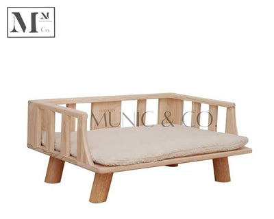 pawspals nonopets natural wooden bed for dogs and cats.  pets wooden bed mohan strips (60x40)