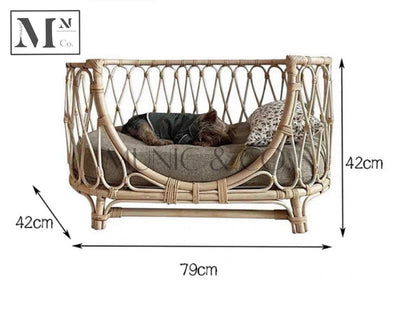 pawspals all natural rattan bed for dogs and cats.  pets rattan bed small (79lx42wx42h)