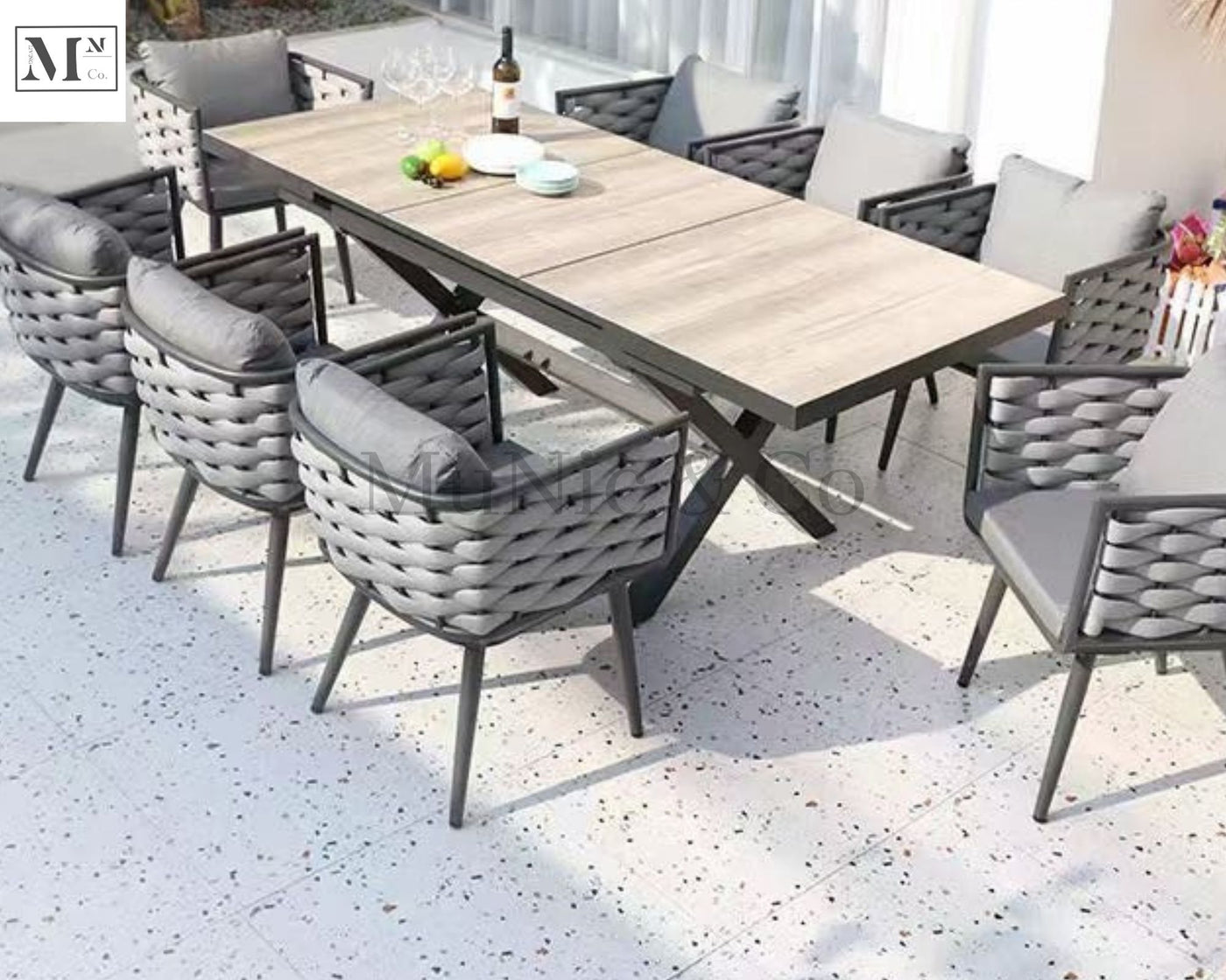 ZANIK Outdoor Extendable Table and Dining Chair