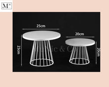 Load image into Gallery viewer, high tea display set.  deliver in 12 days. cakes and pastry display two piece white stand
