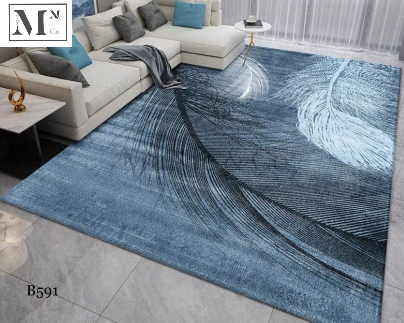 boujx blue series.  modern indoor dustfree rugs