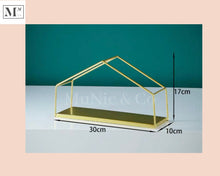 Load image into Gallery viewer, small high tea display. deliver in 12 days. small cakes and pastry display small house gold
