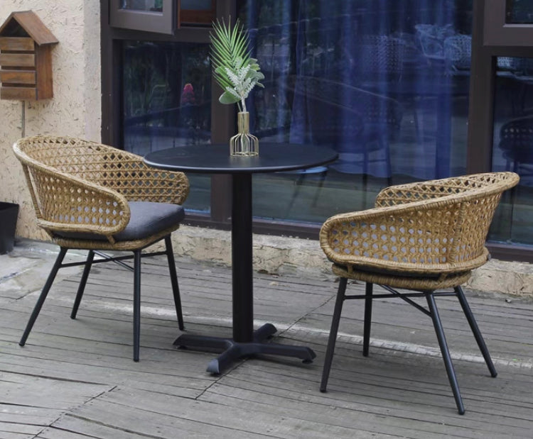 CORAL Petite Table Chair Set. PE Rattan Outdoor Dining Set