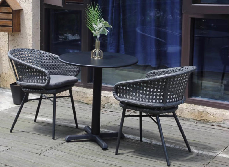 CORAL Petite Table Chair Set. PE Rattan Outdoor Dining Set