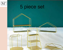 Load image into Gallery viewer, high tea 5-piece sets. deliver in 12 days. cakes and pastry display 5 piece gold bundle l
