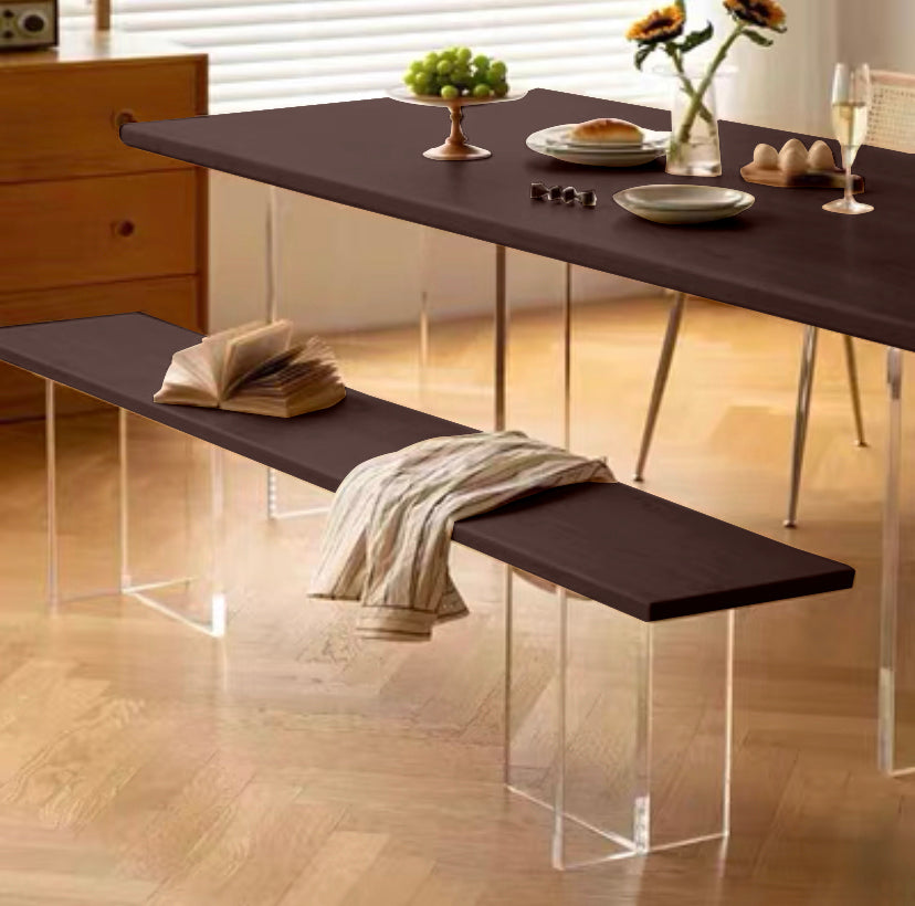 ZANGO Wooden Bench on Acrylic Legs. Customisable