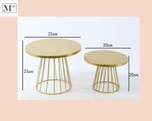 Load image into Gallery viewer, high tea display set.  deliver in 12 days. cakes and pastry display two piece gold stand
