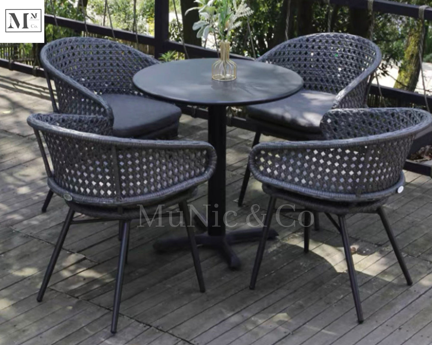 CORAL Petite Table Chair Set. PE Rattan Outdoor Dining Set