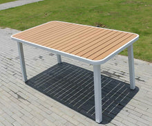Load image into Gallery viewer, castello outdoor dining tables 160x90x72cmtable lined design (oak/white)
