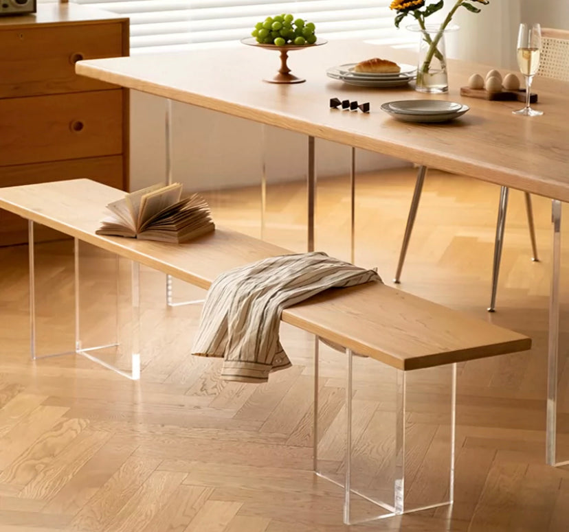 ZANGO Wooden Bench on Acrylic Legs. Customisable