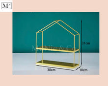 Load image into Gallery viewer, small high tea display. deliver in 12 days. small cakes and pastry display medium house gold
